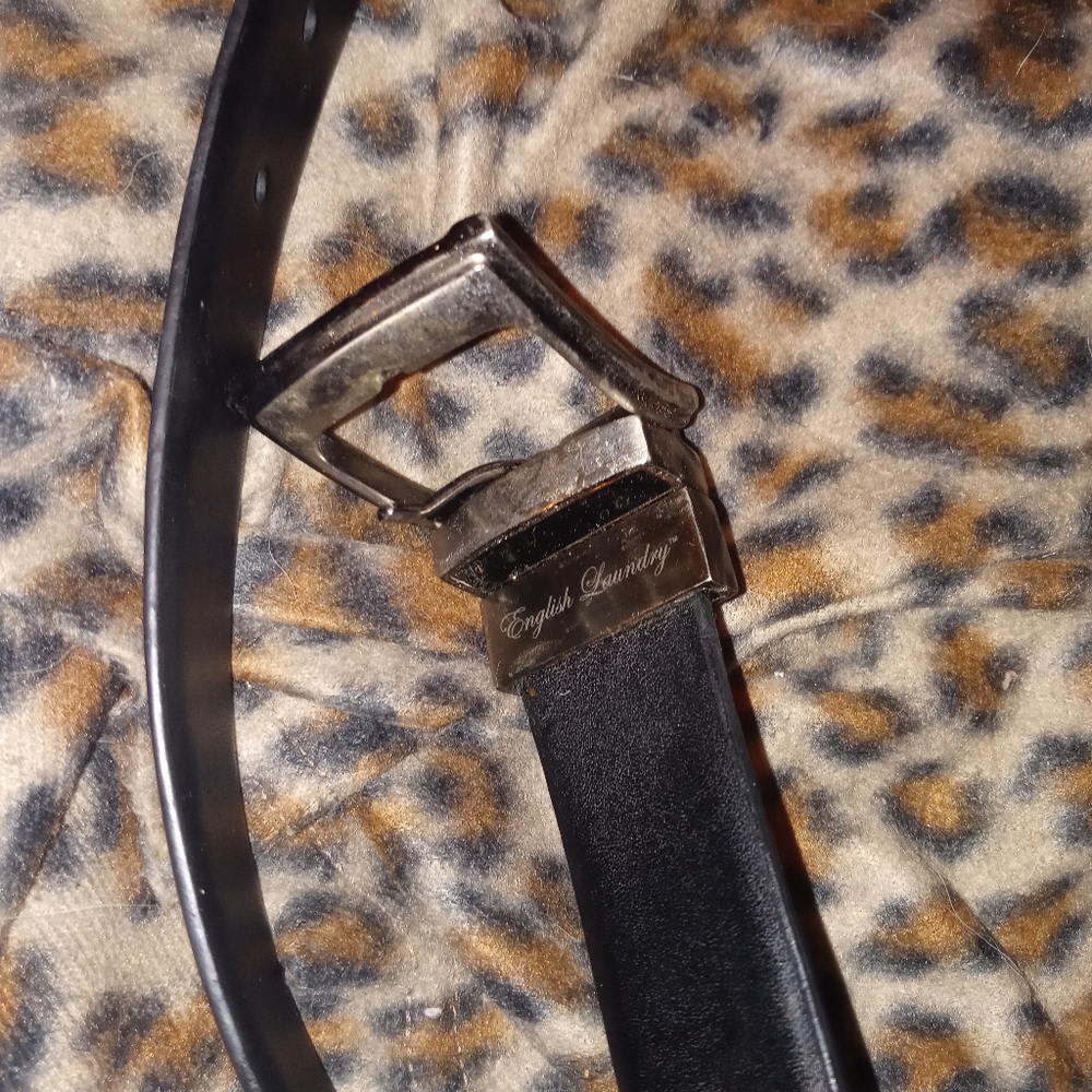 English Laundry Black Leather Belt Size 36